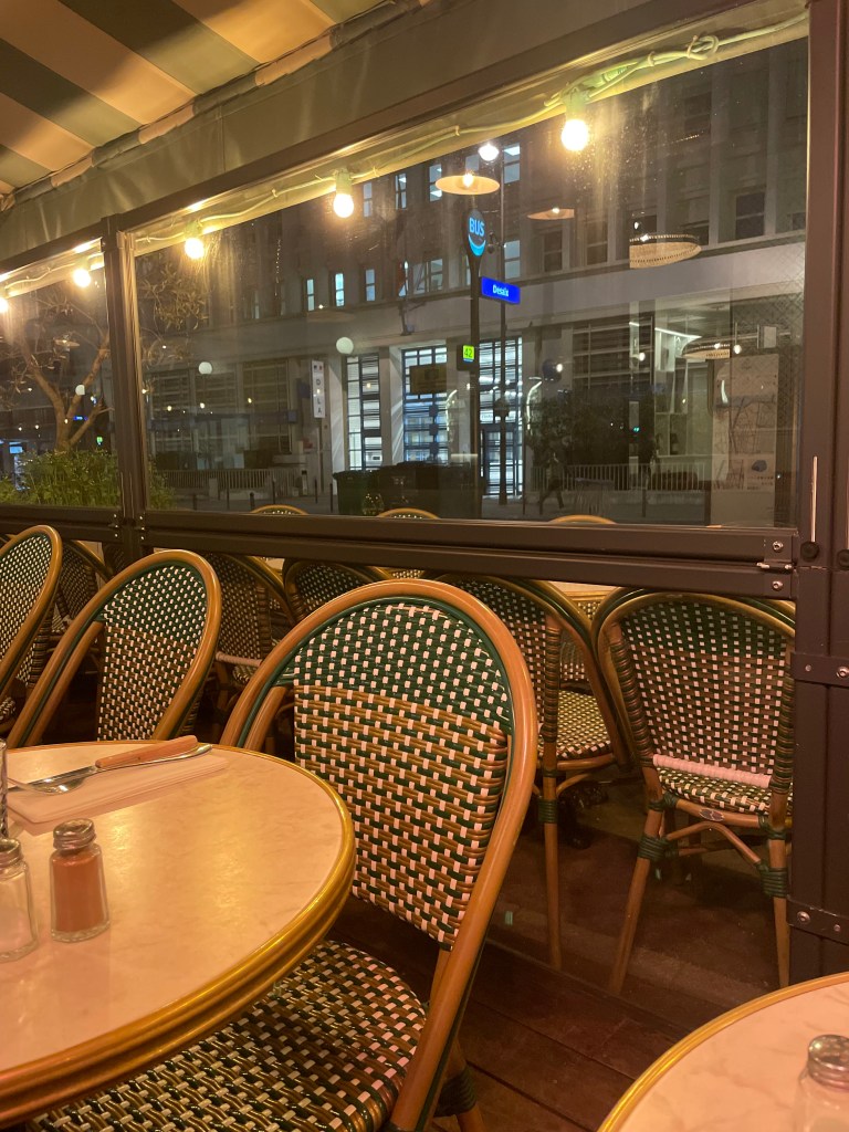 Krytá terasa pařížské restaurace In Casa
