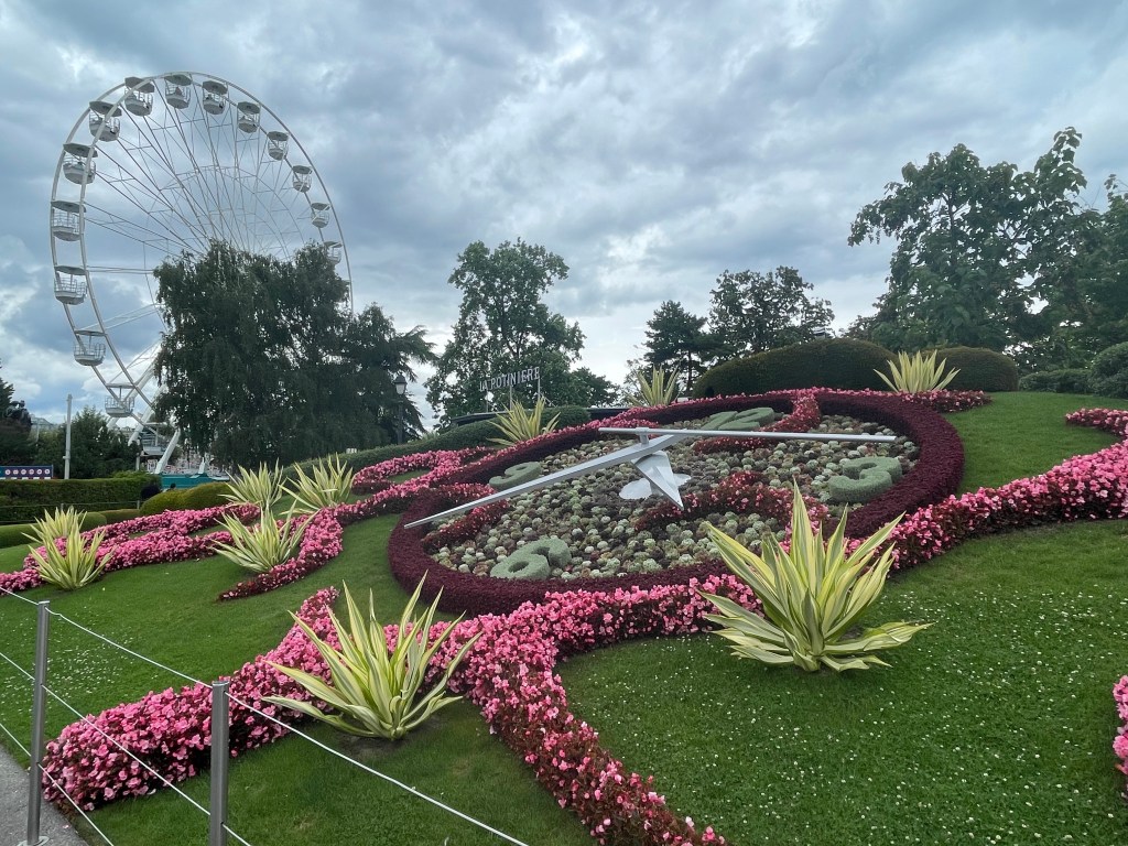 Květinové hodiny v Ženevě